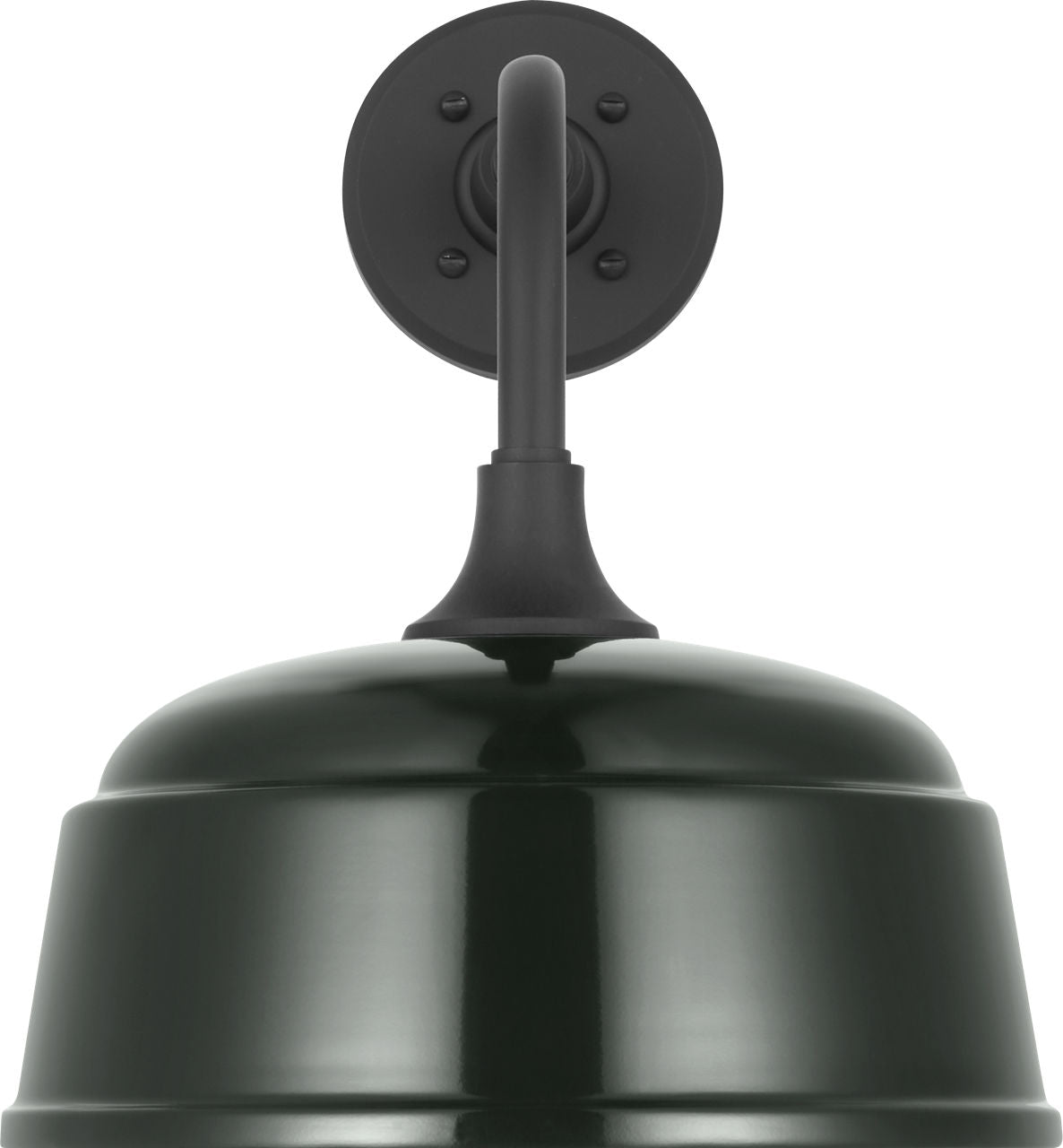 Academy 11" Rex Barn Light | Matte Black | 12.5 | 12.5" Green Rockhouse Shade