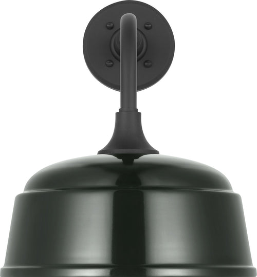 Academy 11" Rex Barn Light | Matte Black | 12.5 | 12.5" Green Rockhouse Shade