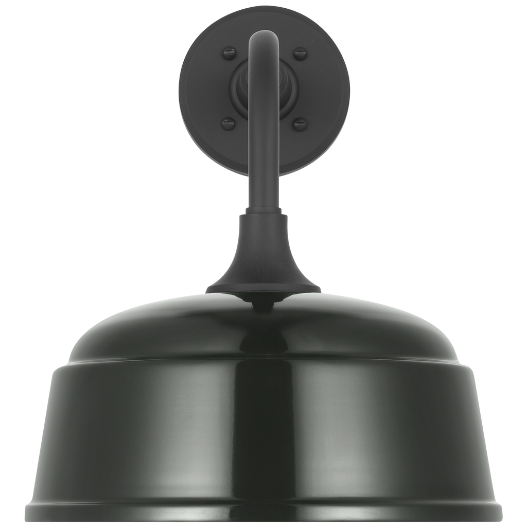 Academy 11" Rex Barn Light | Matte Black | 12.5 | 12.5" Green Rockhouse Shade