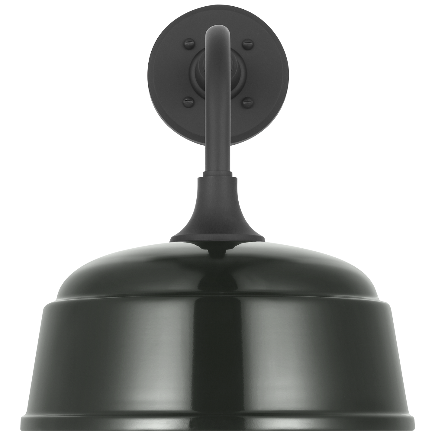 Academy 11" Rex Barn Light | Matte Black | 12.5 | 12.5" Green Rockhouse Shade