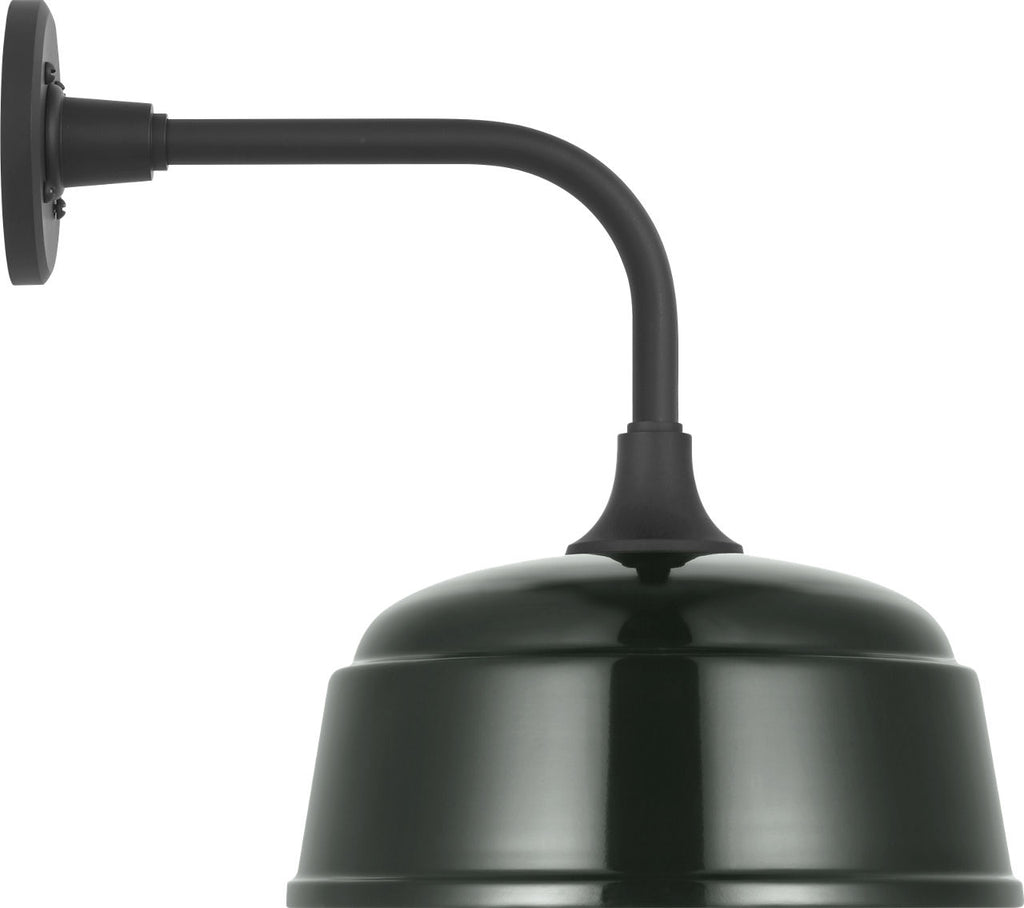 Academy 11" Rex Barn Light | Matte Black | 12.5 | 12.5" Green Rockhouse Shade