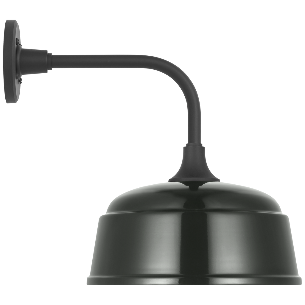 Academy 11" Rex Barn Light | Matte Black | 12.5 | 12.5" Green Rockhouse Shade