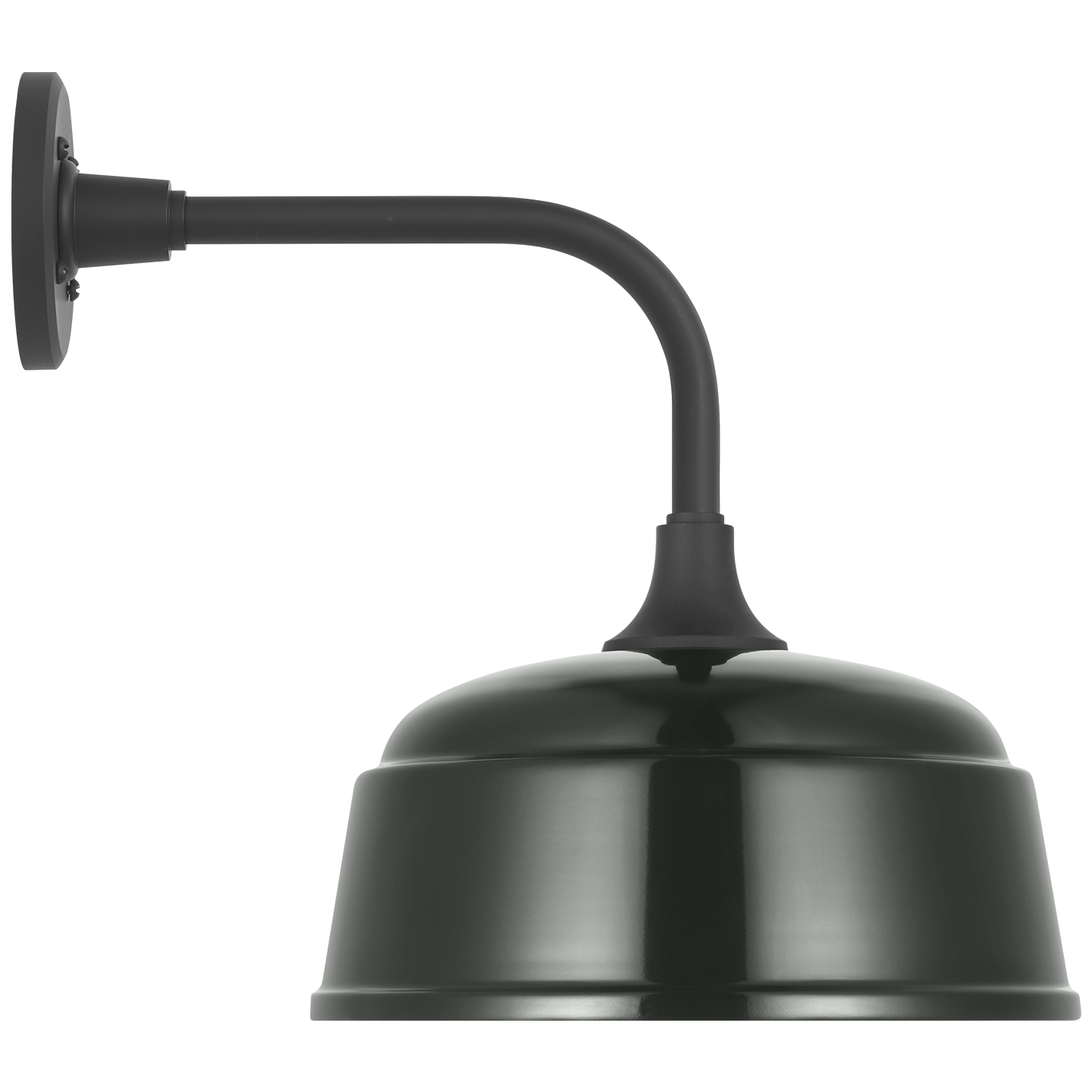 Academy 11" Rex Barn Light | Matte Black | 12.5 | 12.5" Green Rockhouse Shade