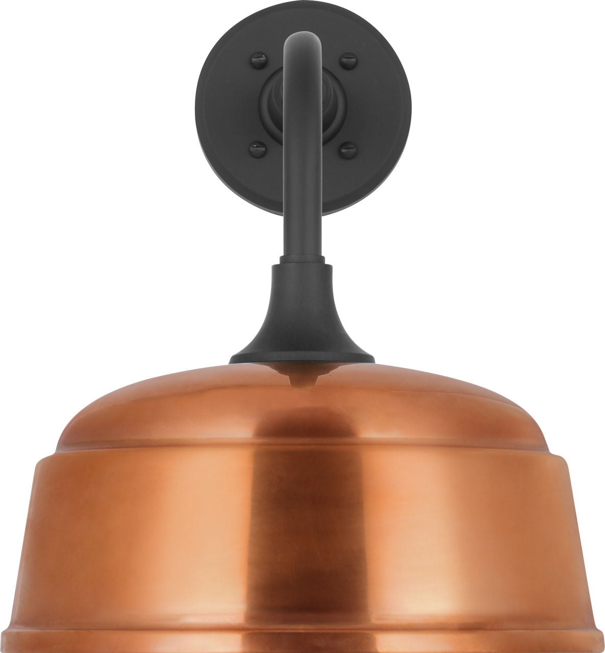 Academy 11" Rex Barn Light | Matte Black | 12.5 | 12.5" Soft Copper Rockhouse Shade