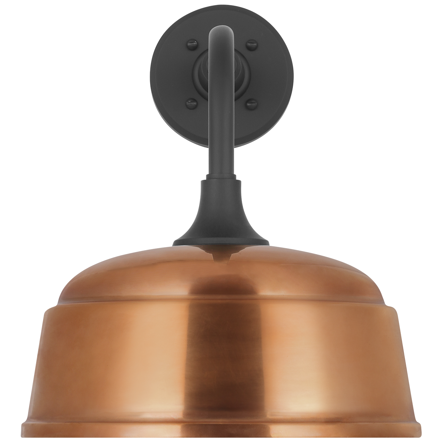 Academy 11" Rex Barn Light | Matte Black | 12.5 | 12.5" Soft Copper Rockhouse Shade