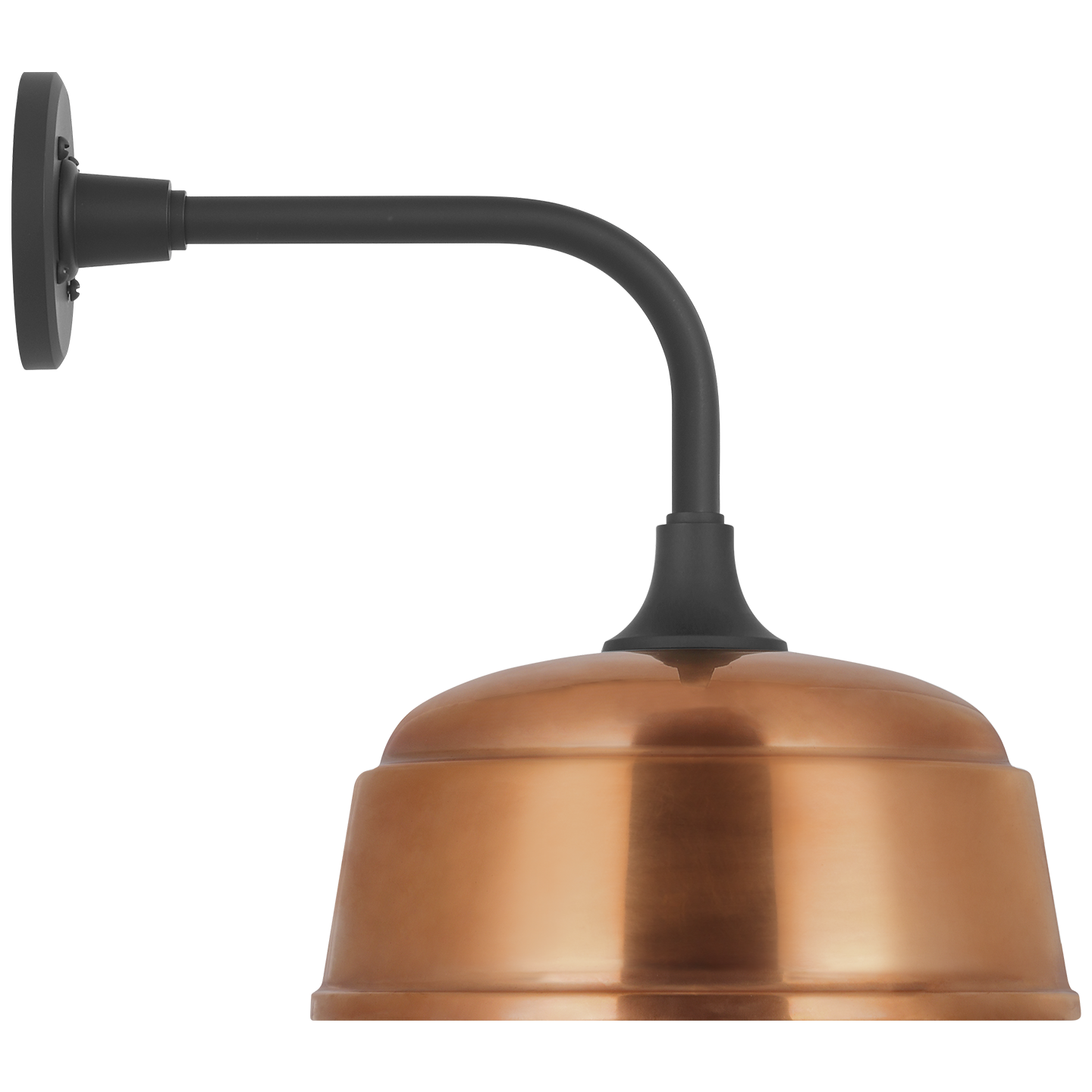 Academy 11" Rex Barn Light | Matte Black | 12.5 | 12.5" Soft Copper Rockhouse Shade
