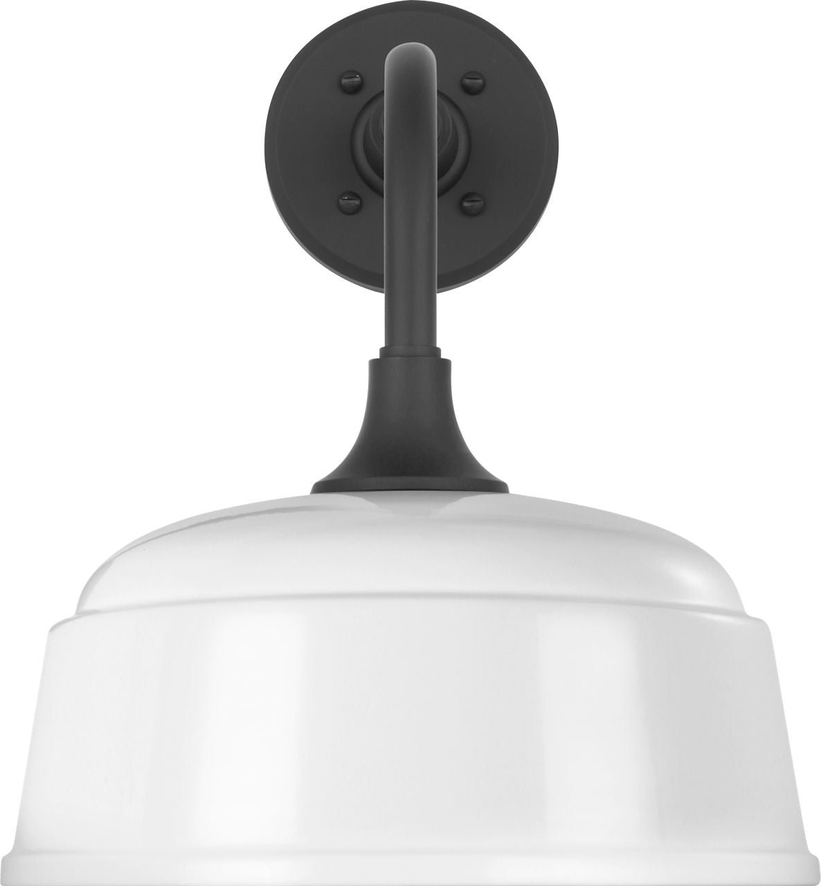 Academy 11" Rex Barn Light | Matte Black | 12.5 | 12.5" White Rockhouse Shade