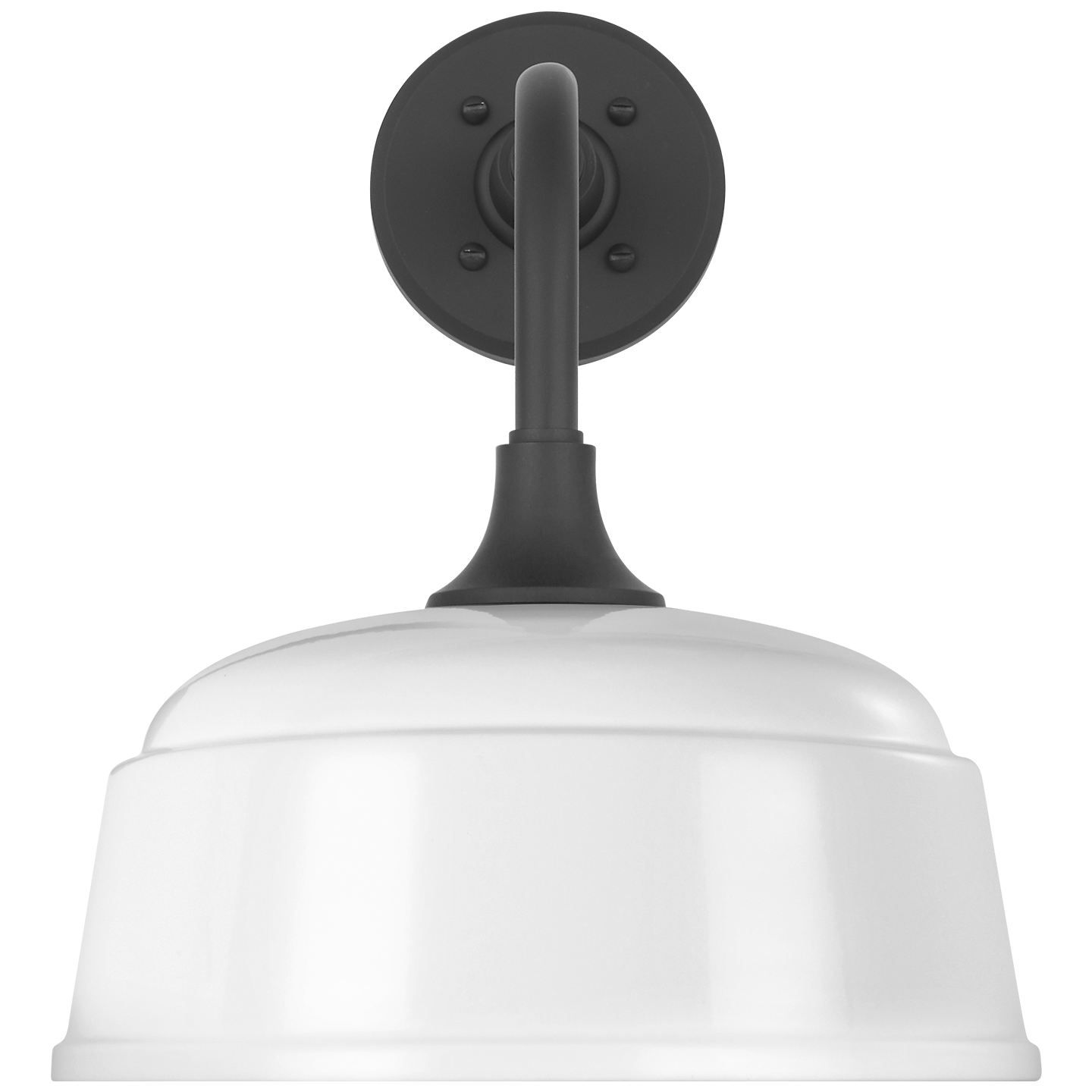 Academy 11" Rex Barn Light | Matte Black | 12.5 | 12.5" White Rockhouse Shade