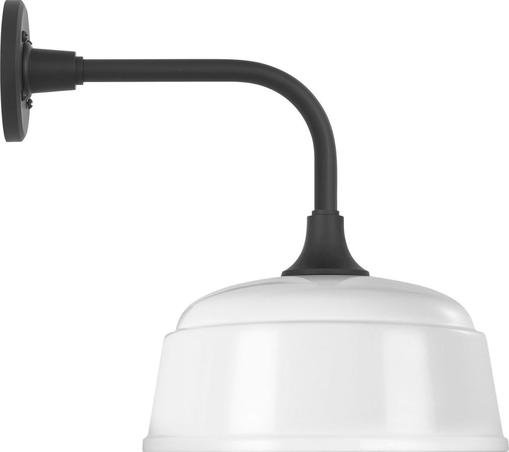 Academy 11" Rex Barn Light | Matte Black | 12.5 | 12.5" White Rockhouse Shade