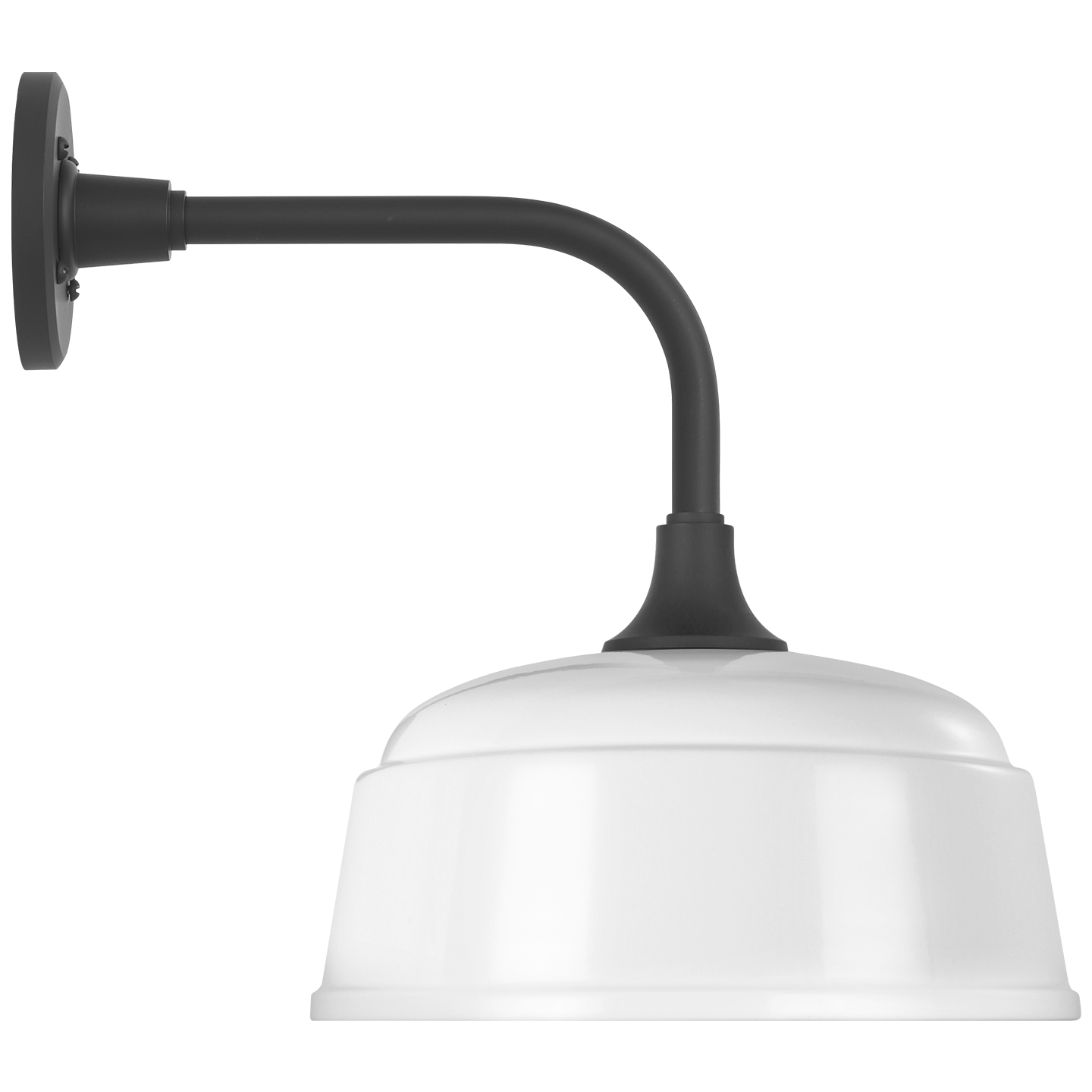 Academy 11" Rex Barn Light | Matte Black | 12.5 | 12.5" White Rockhouse Shade