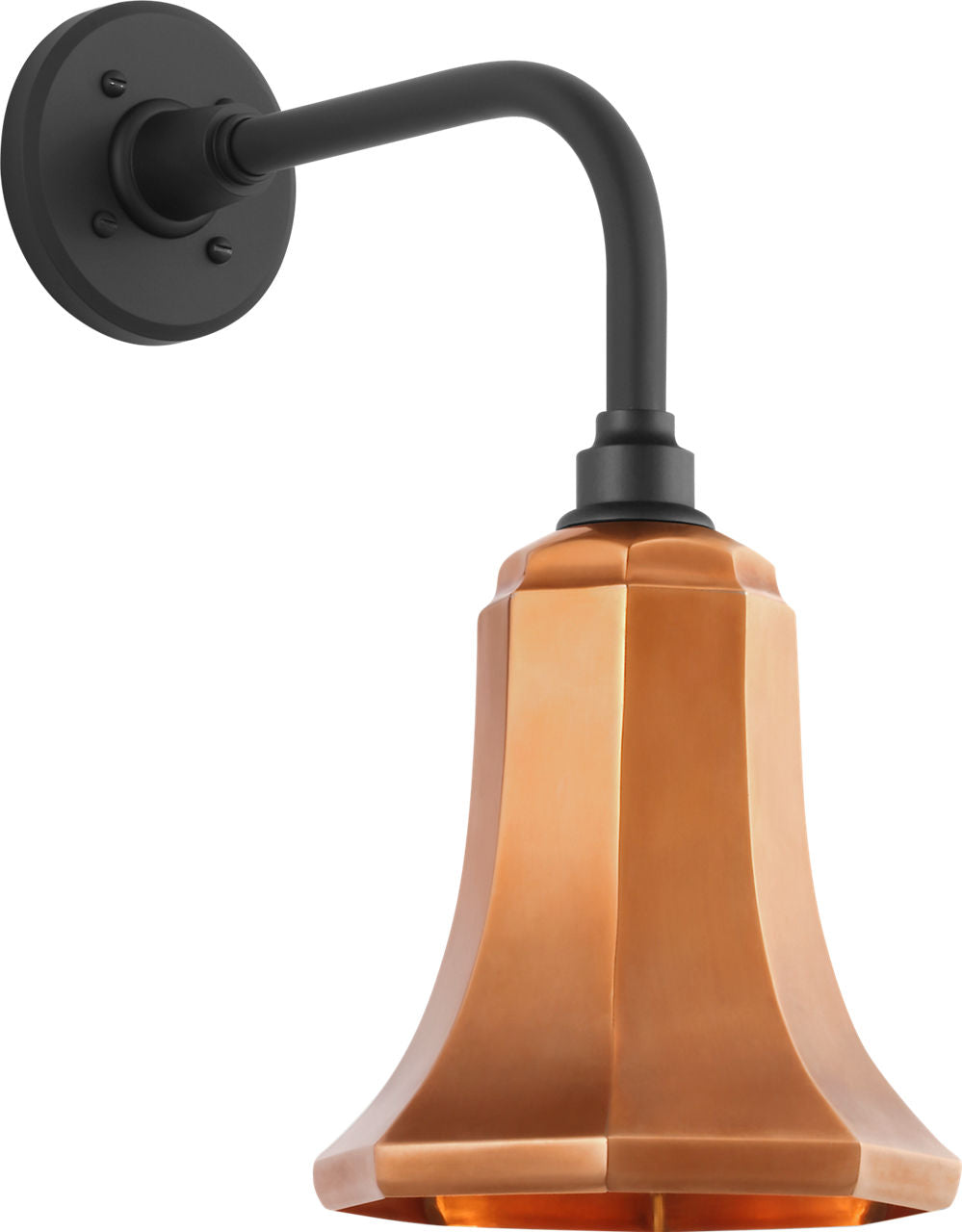 Academy 11" Rex Barn Light | Matte Black | 7.5 | 7.5" Soft Copper Savannah Shade