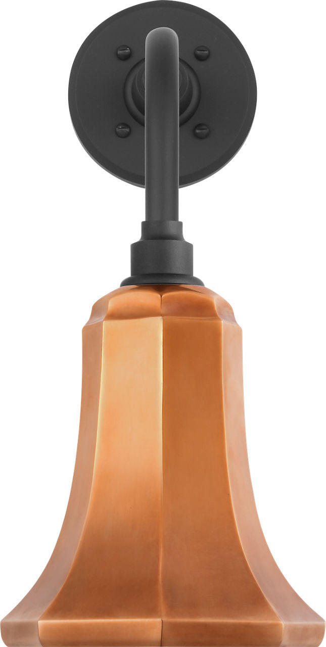 Academy 11" Rex Barn Light | Matte Black | 7.5 | 7.5" Soft Copper Savannah Shade