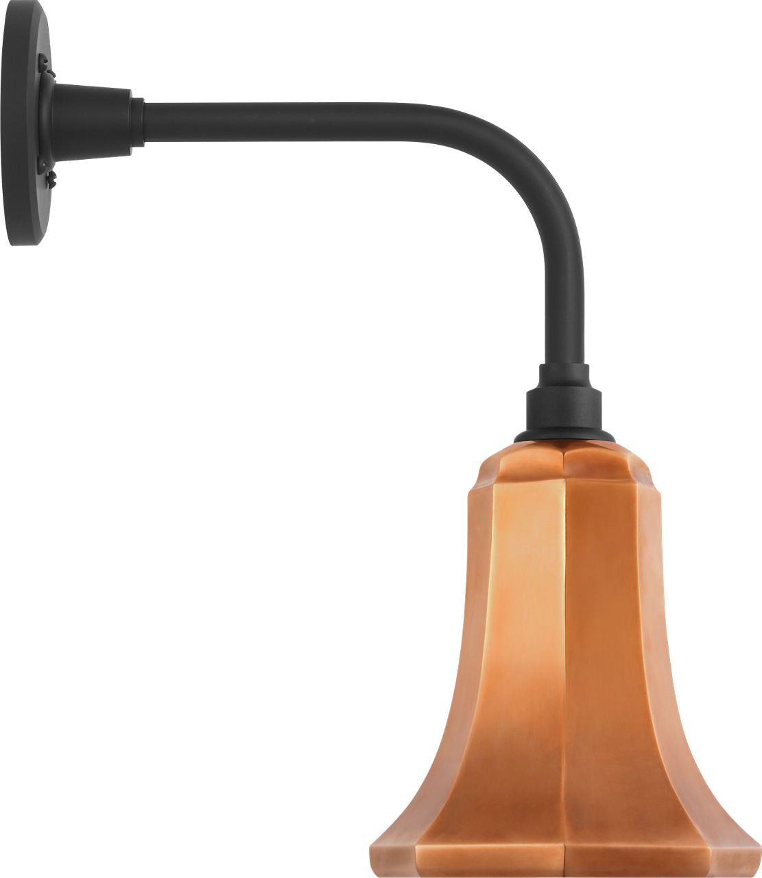 Academy 11" Rex Barn Light | Matte Black | 7.5 | 7.5" Soft Copper Savannah Shade