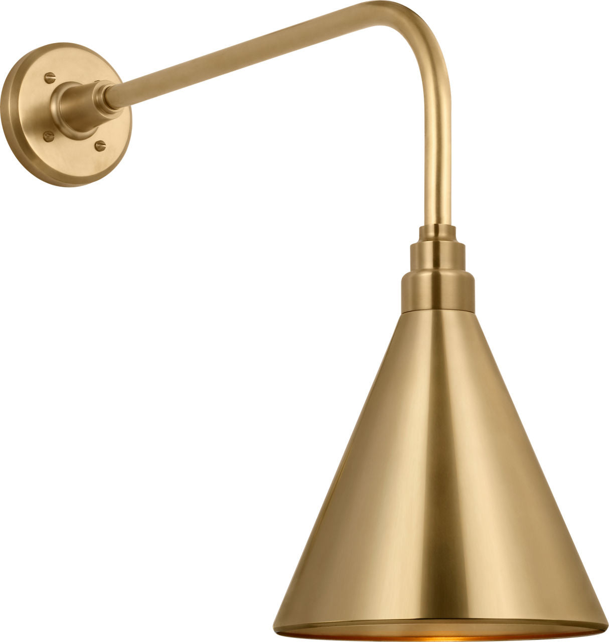 Academy 20" Rex Barn Light | Hand-Rubbed Antique Brass | 9 | 9" Hand-Rubbed Antique Brass Conical Savannah Shade