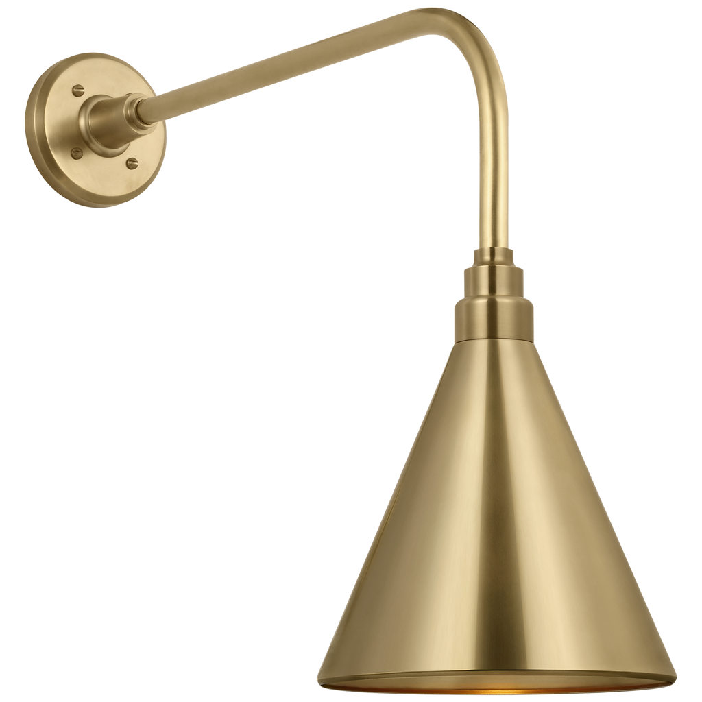 Academy 20" Rex Barn Light | Hand-Rubbed Antique Brass | 9 | 9" Hand-Rubbed Antique Brass Conical Savannah Shade