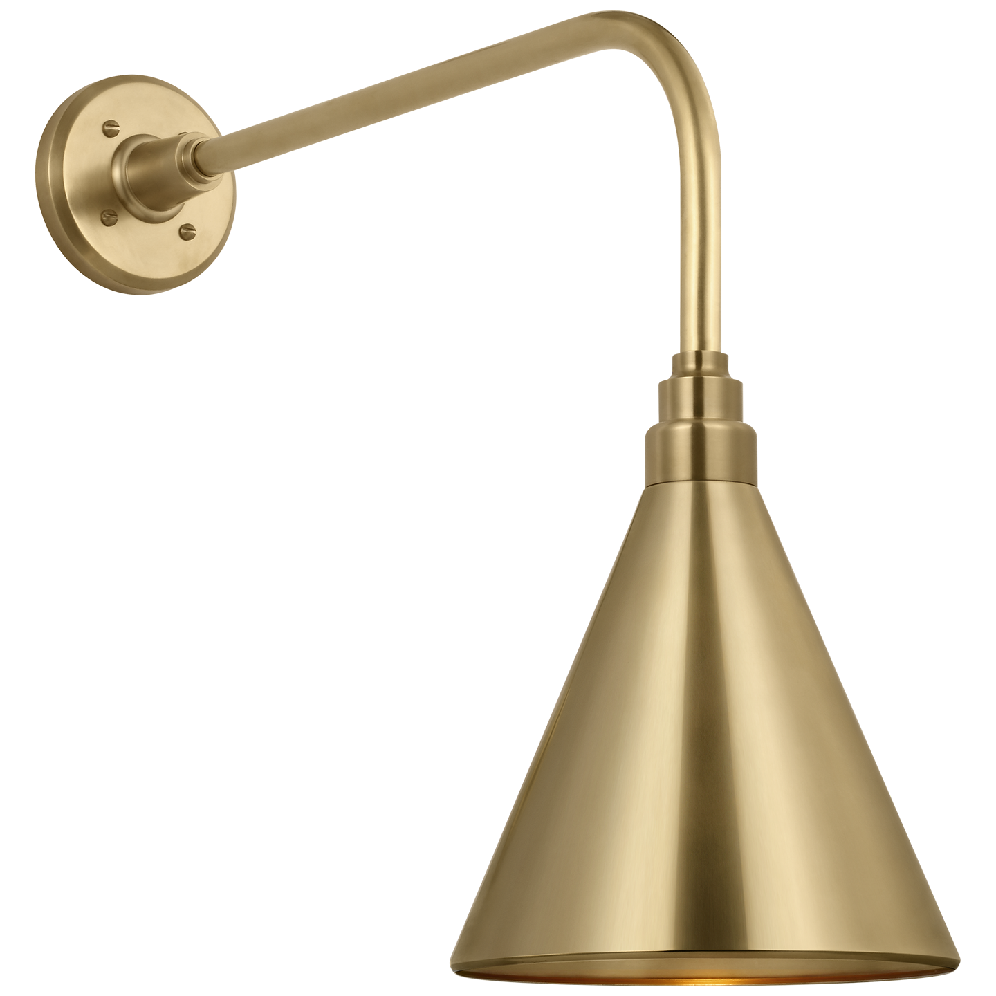 Academy 20" Rex Barn Light | Hand-Rubbed Antique Brass | 9 | 9" Hand-Rubbed Antique Brass Conical Savannah Shade