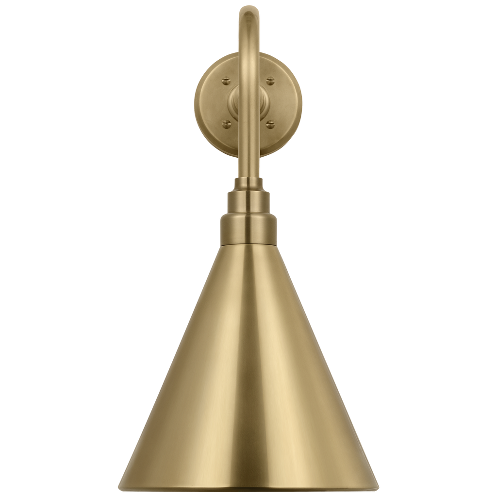 Academy 20" Rex Barn Light | Hand-Rubbed Antique Brass | 9 | 9" Hand-Rubbed Antique Brass Conical Savannah Shade