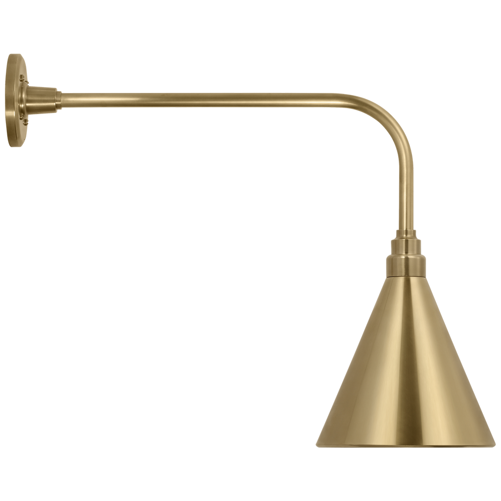 Academy 20" Rex Barn Light | Hand-Rubbed Antique Brass | 9 | 9" Hand-Rubbed Antique Brass Conical Savannah Shade