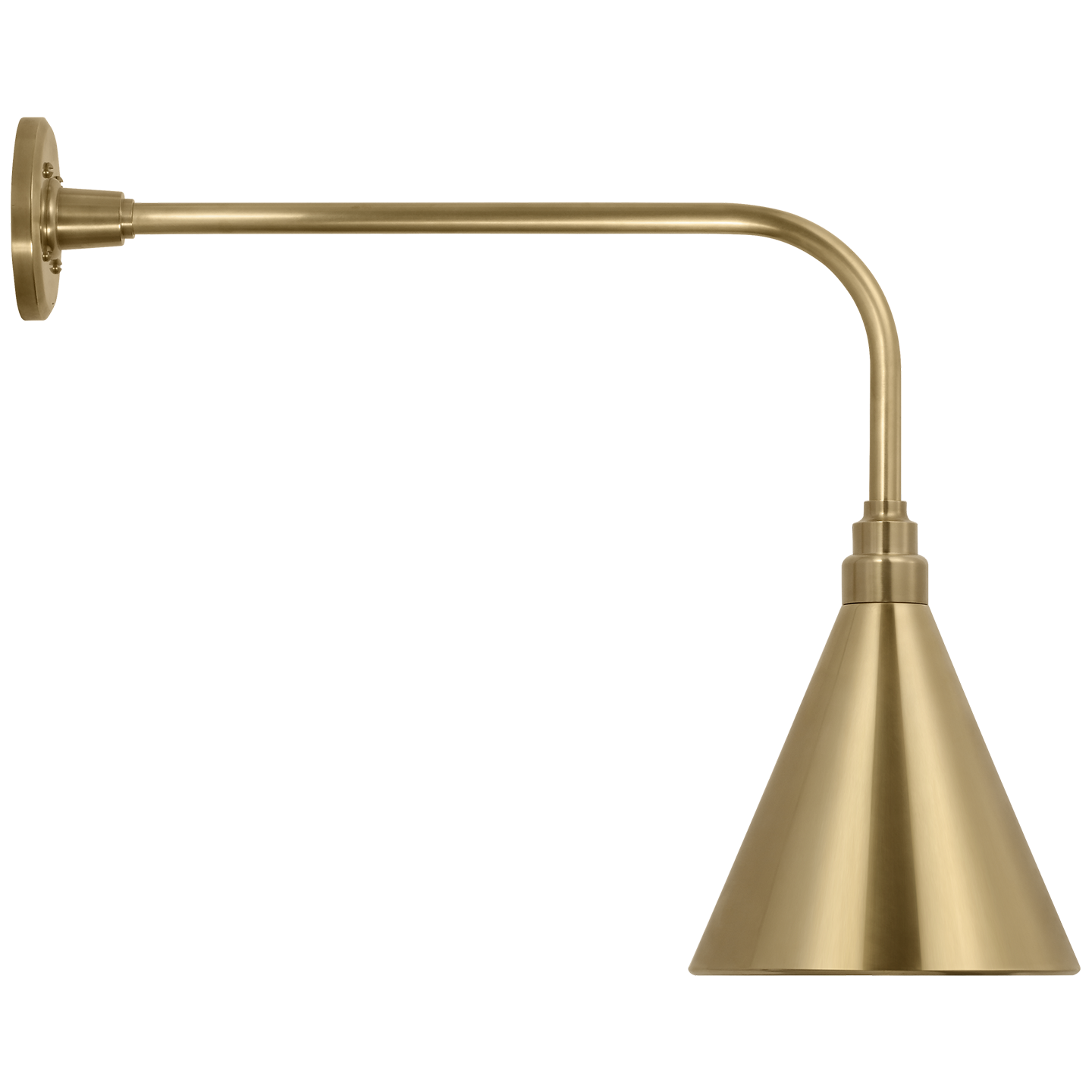 Academy 20" Rex Barn Light | Hand-Rubbed Antique Brass | 9 | 9" Hand-Rubbed Antique Brass Conical Savannah Shade