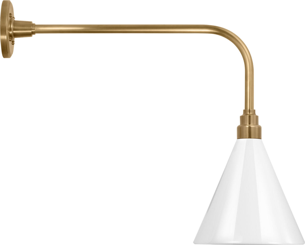 Academy 20" Rex Barn Light | Hand-Rubbed Antique Brass | 9 | 9" White Conical Savannah Shade
