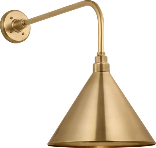 Academy 20" Rex Barn Light | Hand-Rubbed Antique Brass | 12.5 | 12.5" Hand-Rubbed Antique Brass Conical Savannah Shade