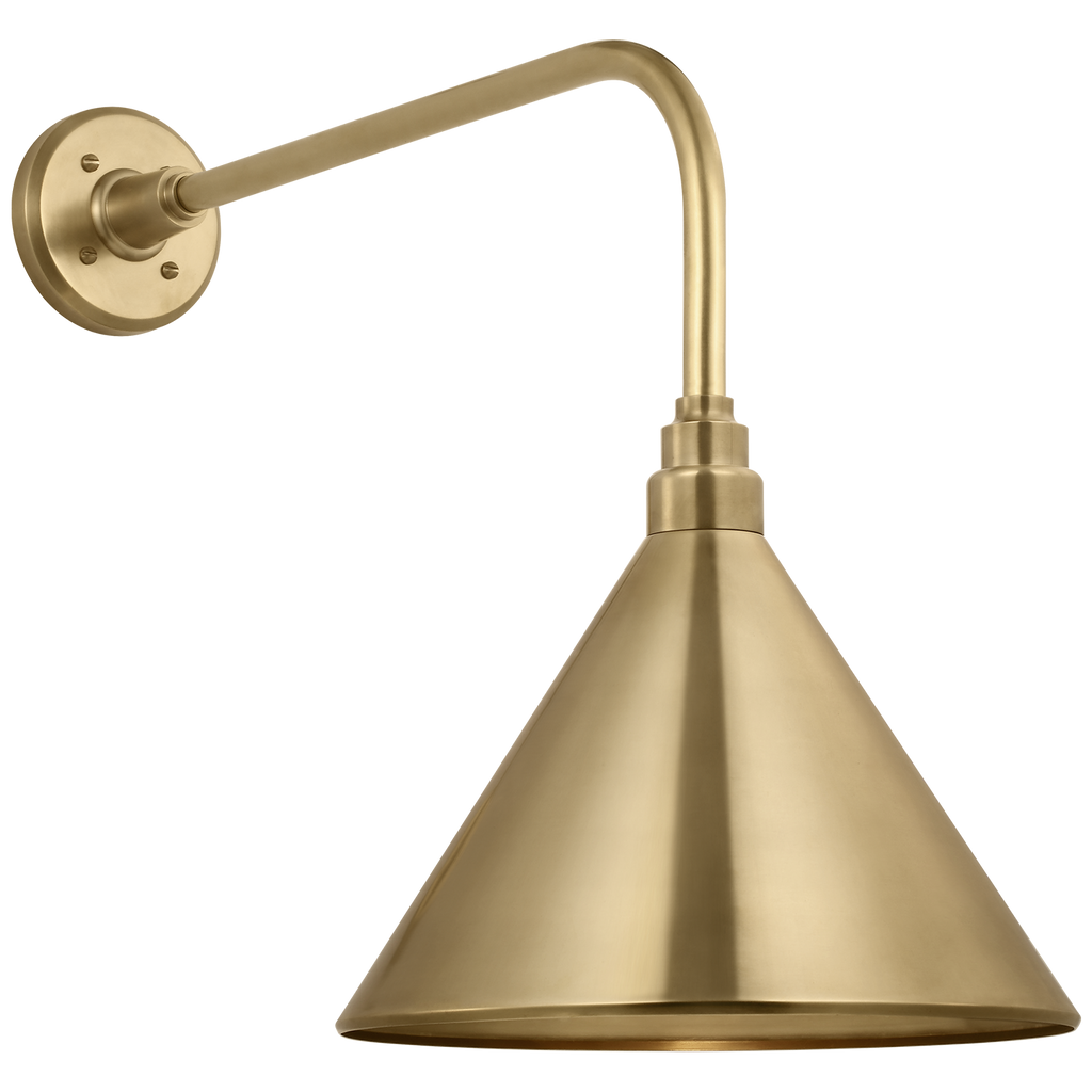 Academy 20" Rex Barn Light | Hand-Rubbed Antique Brass | 12.5 | 12.5" Hand-Rubbed Antique Brass Conical Savannah Shade