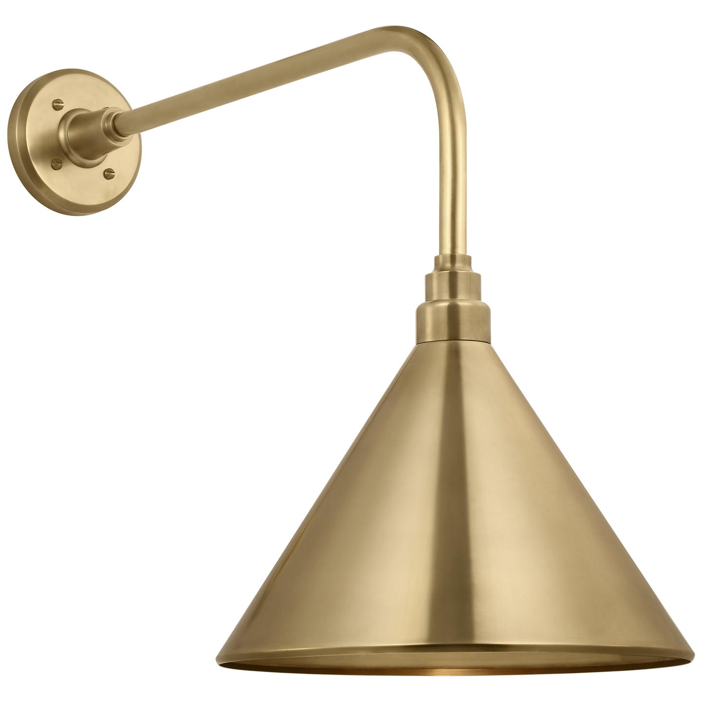 Academy 20" Rex Barn Light | Hand-Rubbed Antique Brass | 12.5 | 12.5" Hand-Rubbed Antique Brass Conical Savannah Shade