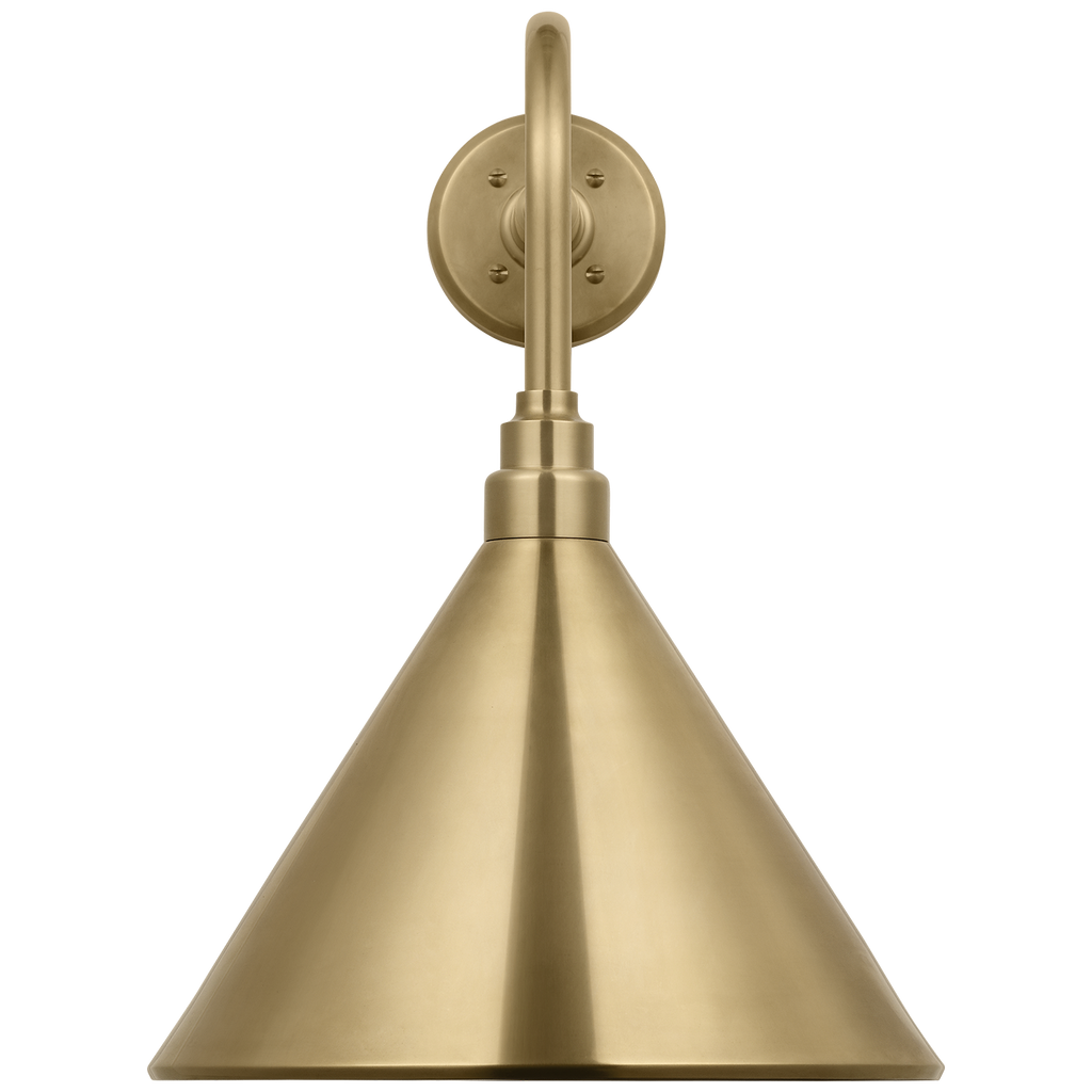 Academy 20" Rex Barn Light | Hand-Rubbed Antique Brass | 12.5 | 12.5" Hand-Rubbed Antique Brass Conical Savannah Shade