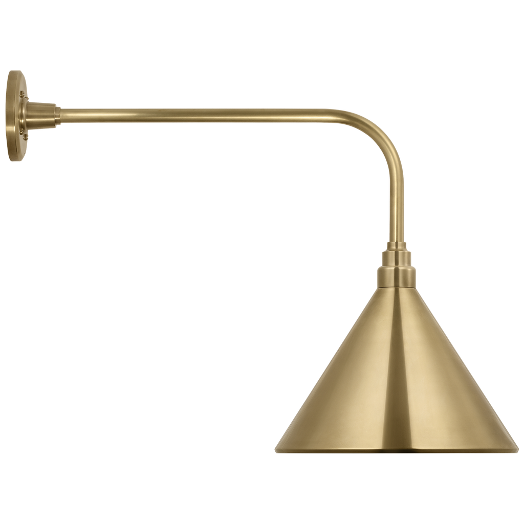 Academy 20" Rex Barn Light | Hand-Rubbed Antique Brass | 12.5 | 12.5" Hand-Rubbed Antique Brass Conical Savannah Shade