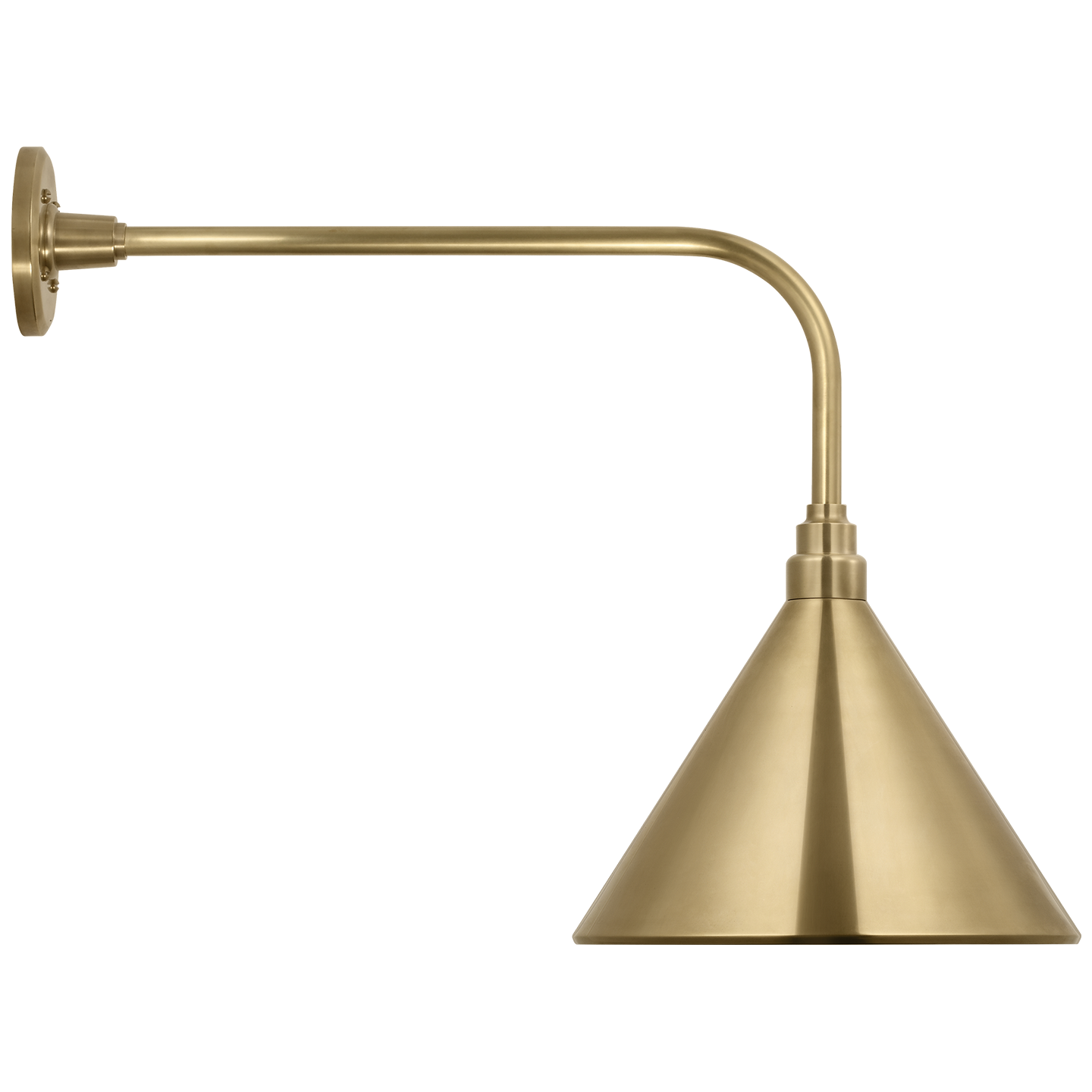 Academy 20" Rex Barn Light | Hand-Rubbed Antique Brass | 12.5 | 12.5" Hand-Rubbed Antique Brass Conical Savannah Shade