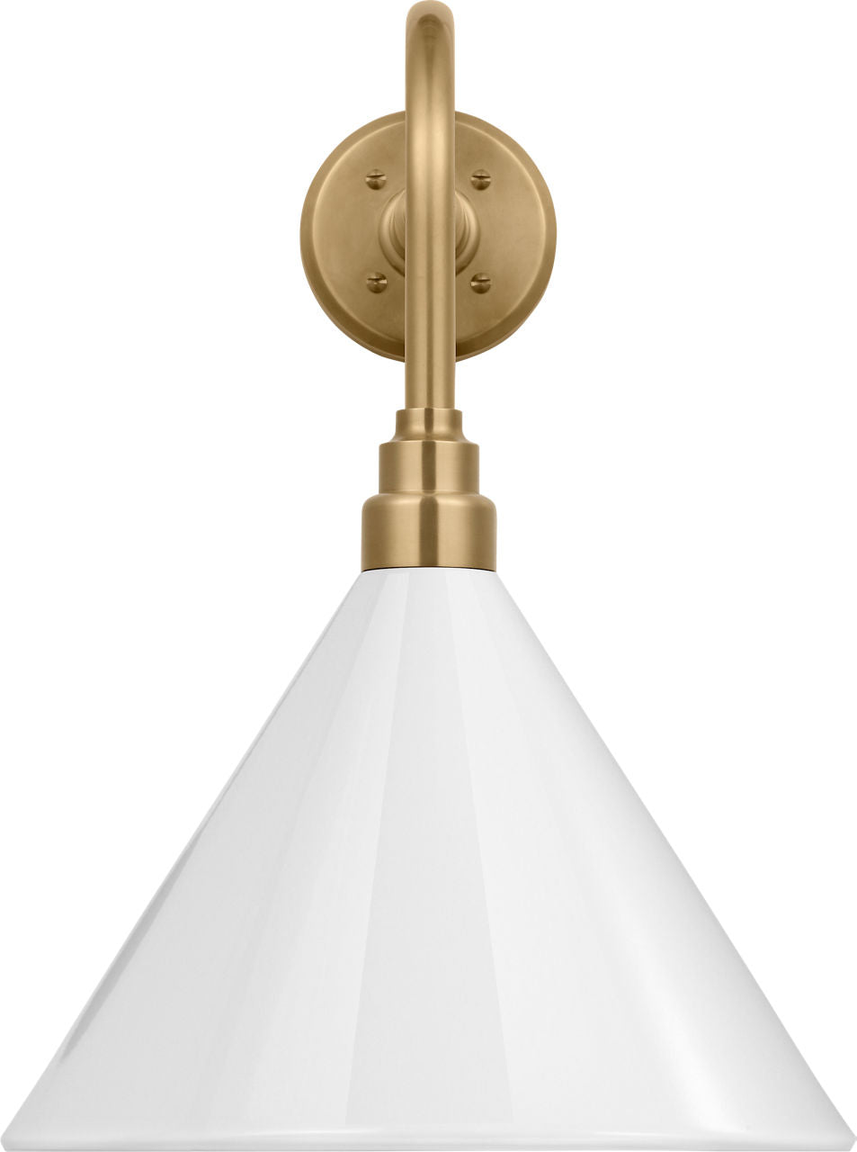 Academy 20" Rex Barn Light | Hand-Rubbed Antique Brass | 12.5 | 12.5" White Conical Savannah Shade