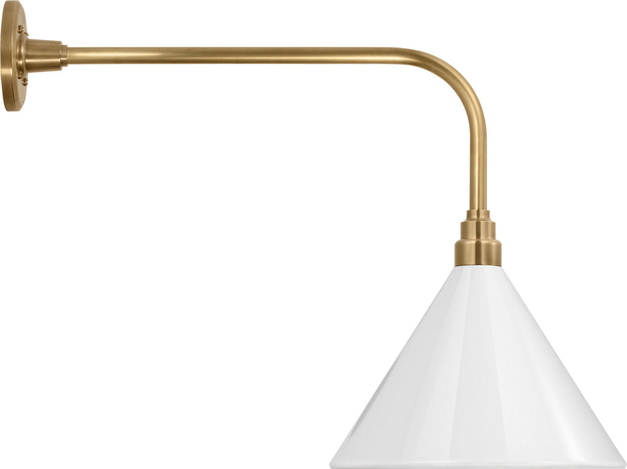 Academy 20" Rex Barn Light | Hand-Rubbed Antique Brass | 12.5 | 12.5" White Conical Savannah Shade