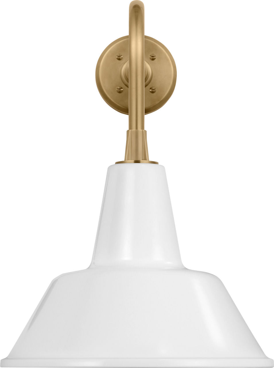 Academy 20" Rex Barn Light | Hand-Rubbed Antique Brass | 12.5 | 12.5" White Bowers Shade