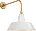 Academy 20" Rex Barn Light | Hand-Rubbed Antique Brass | 16 | 16" White Bowers Shade