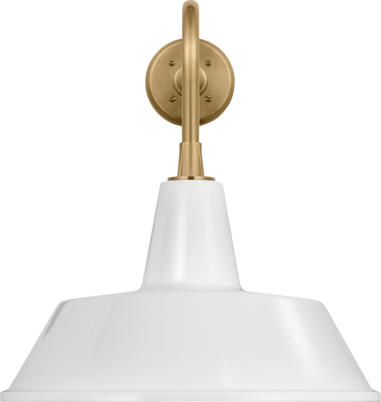 Academy 20" Rex Barn Light | Hand-Rubbed Antique Brass | 16 | 16" White Bowers Shade