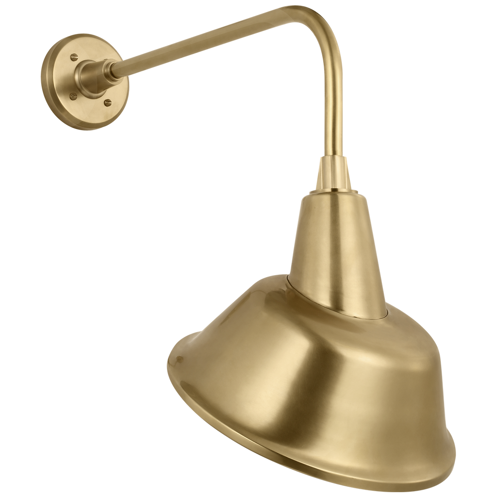 Academy 20" Rex Barn Light | Hand-Rubbed Antique Brass | 12.5 | 12.5" Hand-Rubbed Antique Brass Tilted Bowers Shade