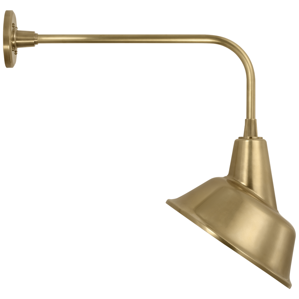 Academy 20" Rex Barn Light | Hand-Rubbed Antique Brass | 12.5 | 12.5" Hand-Rubbed Antique Brass Tilted Bowers Shade