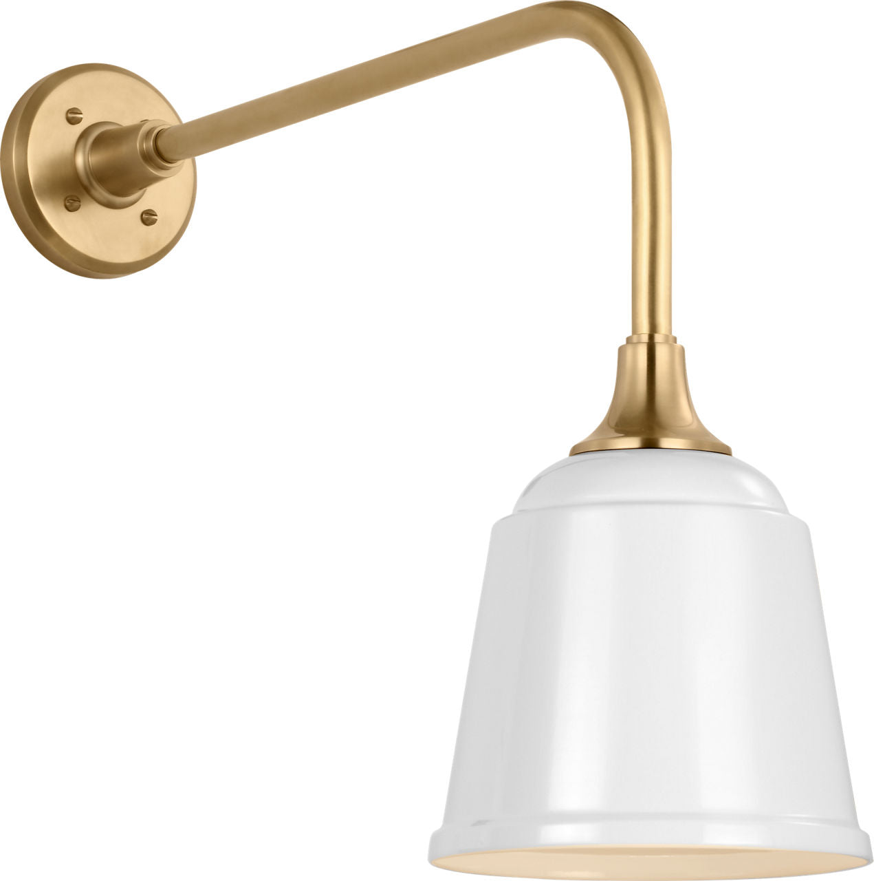 Academy 20" Rex Barn Light | Hand-Rubbed Antique Brass | 8 | 8" White Rockhouse Shade