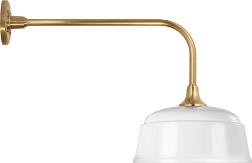 Academy 20" Rex Barn Light | Hand-Rubbed Antique Brass | 12.5 | 12.5" White Rockhouse Shade