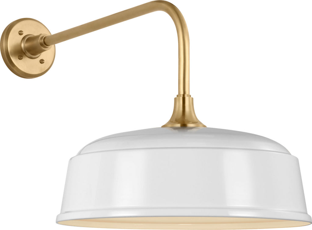 Academy 20" Rex Barn Light | Hand-Rubbed Antique Brass | 16 | 16" White Rockhouse Shade