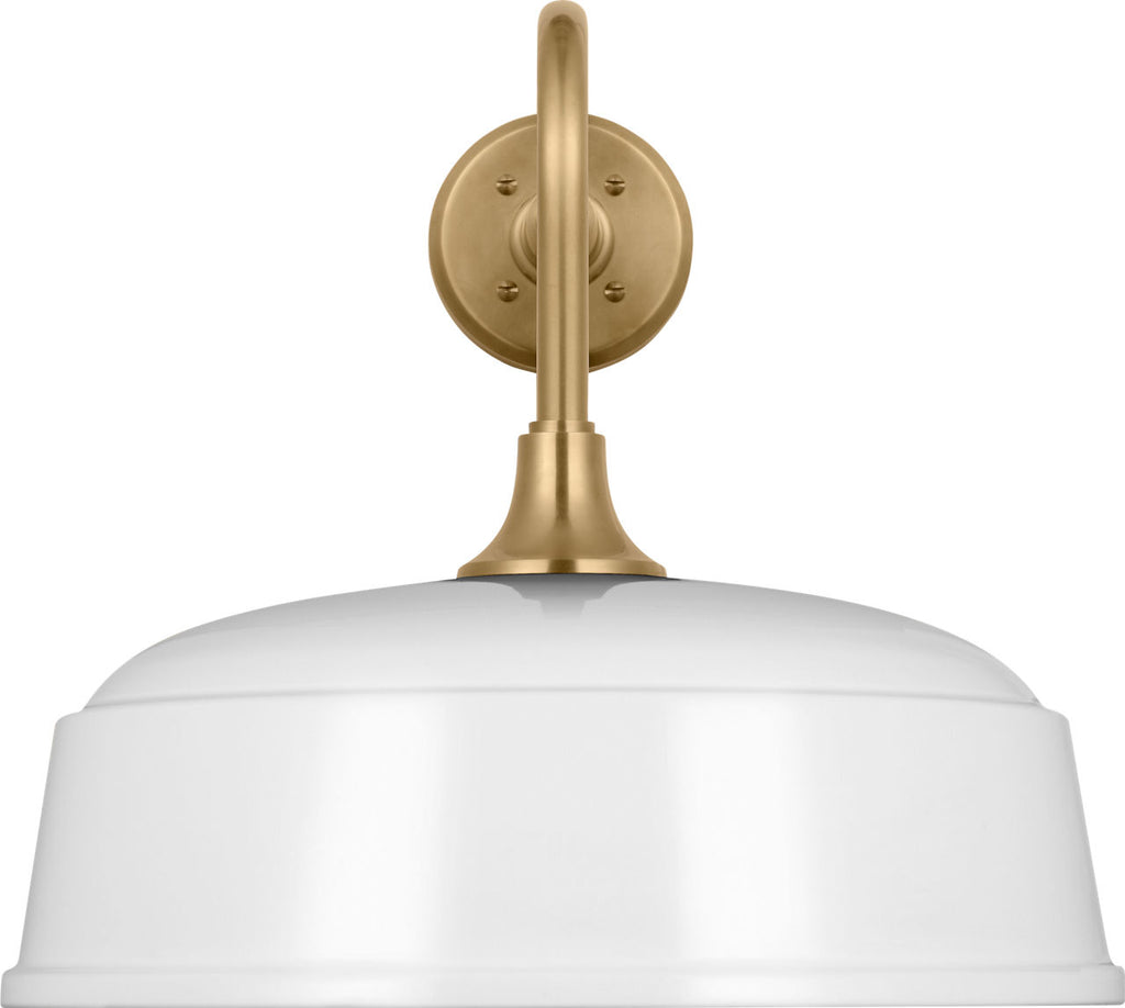 Academy 20" Rex Barn Light | Hand-Rubbed Antique Brass | 16 | 16" White Rockhouse Shade