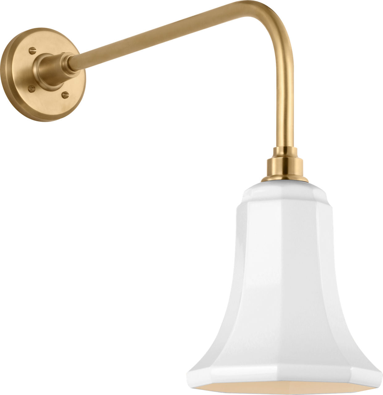 Academy 20" Rex Barn Light | Hand-Rubbed Antique Brass | 7.5 | 7.5" White Savannah Shade