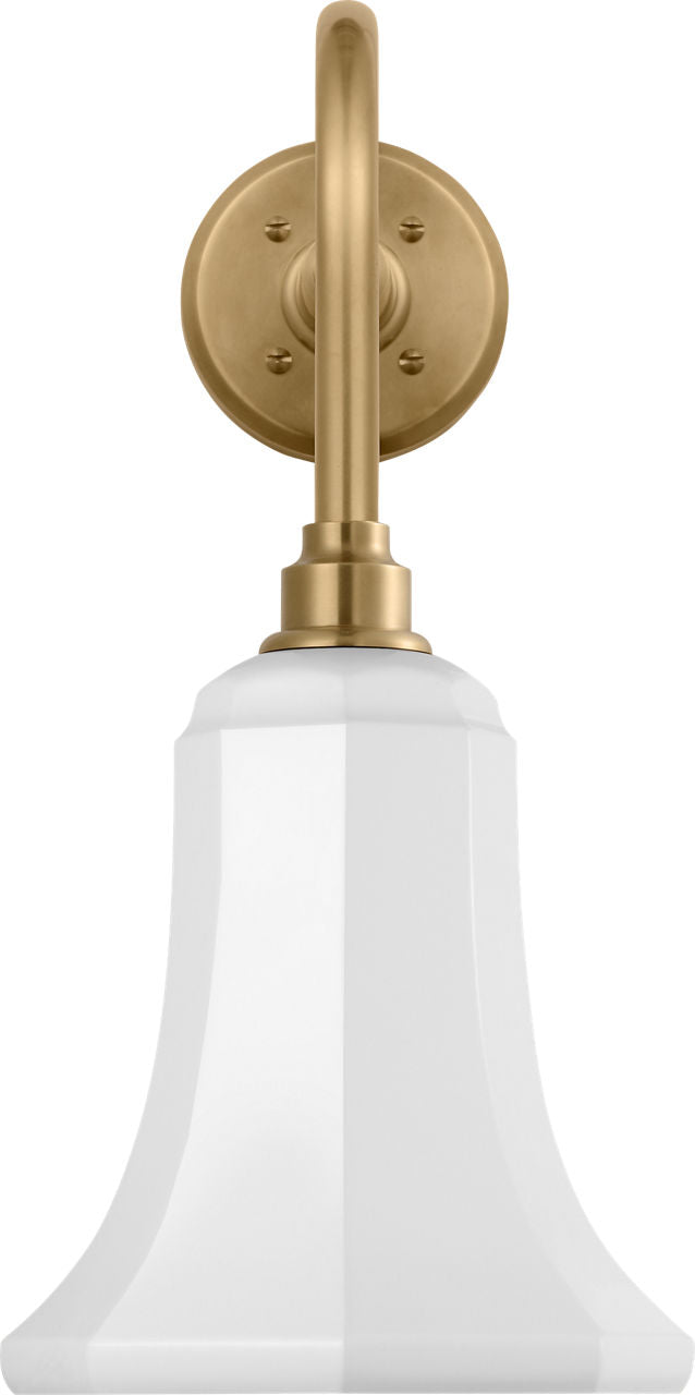 Academy 20" Rex Barn Light | Hand-Rubbed Antique Brass | 7.5 | 7.5" White Savannah Shade