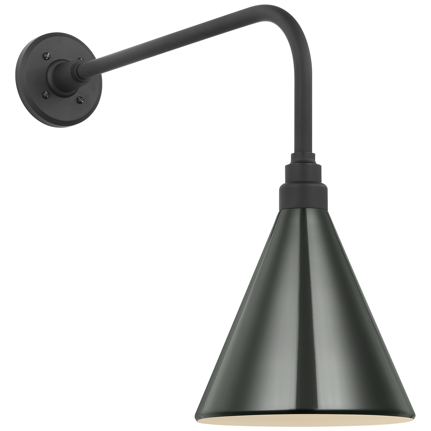 Academy 20" Rex Barn Light | Matte Black | 9 | 9" Green Conical Savannah Shade