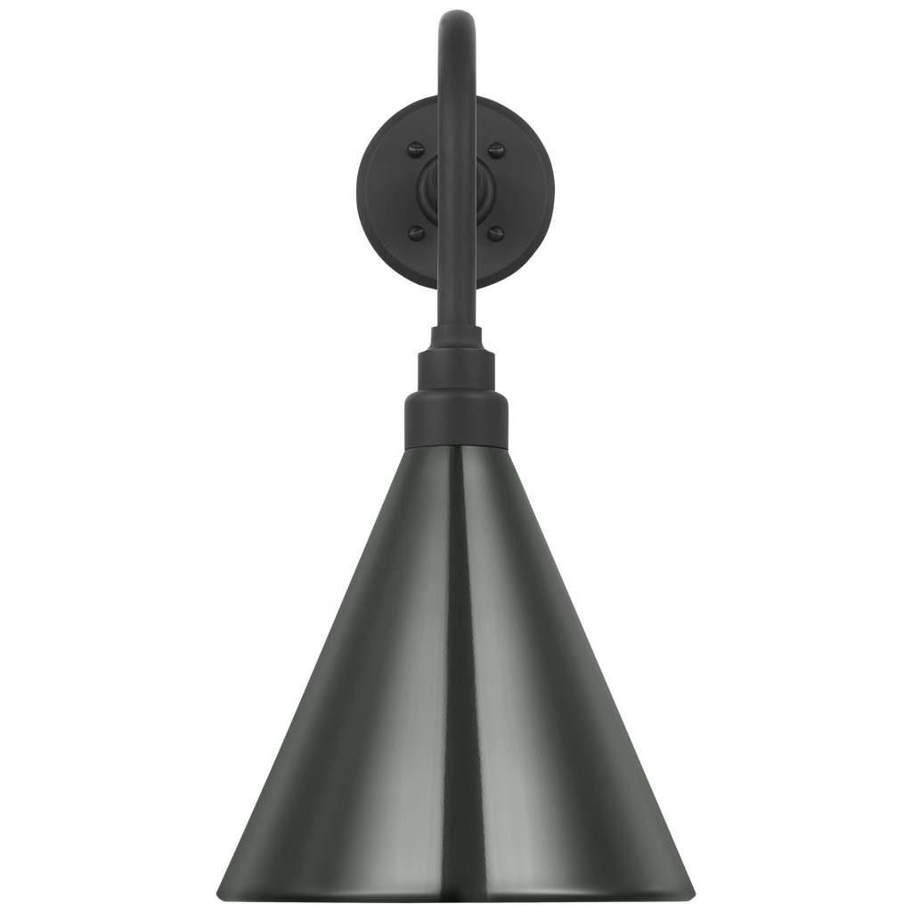 Academy 20" Rex Barn Light | Matte Black | 9 | 9" Green Conical Savannah Shade
