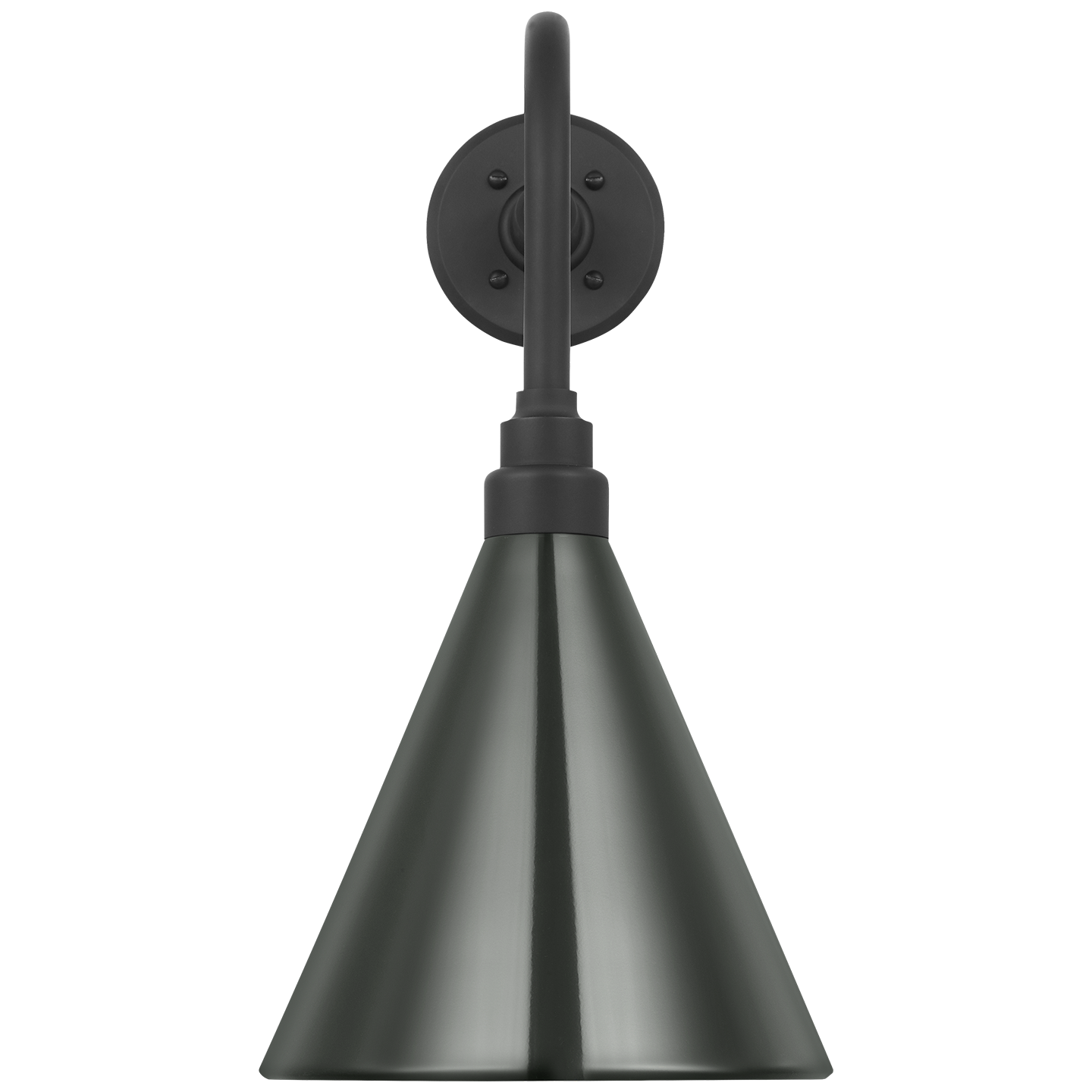 Academy 20" Rex Barn Light | Matte Black | 9 | 9" Green Conical Savannah Shade