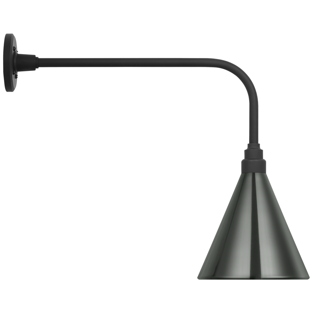 Academy 20" Rex Barn Light | Matte Black | 9 | 9" Green Conical Savannah Shade
