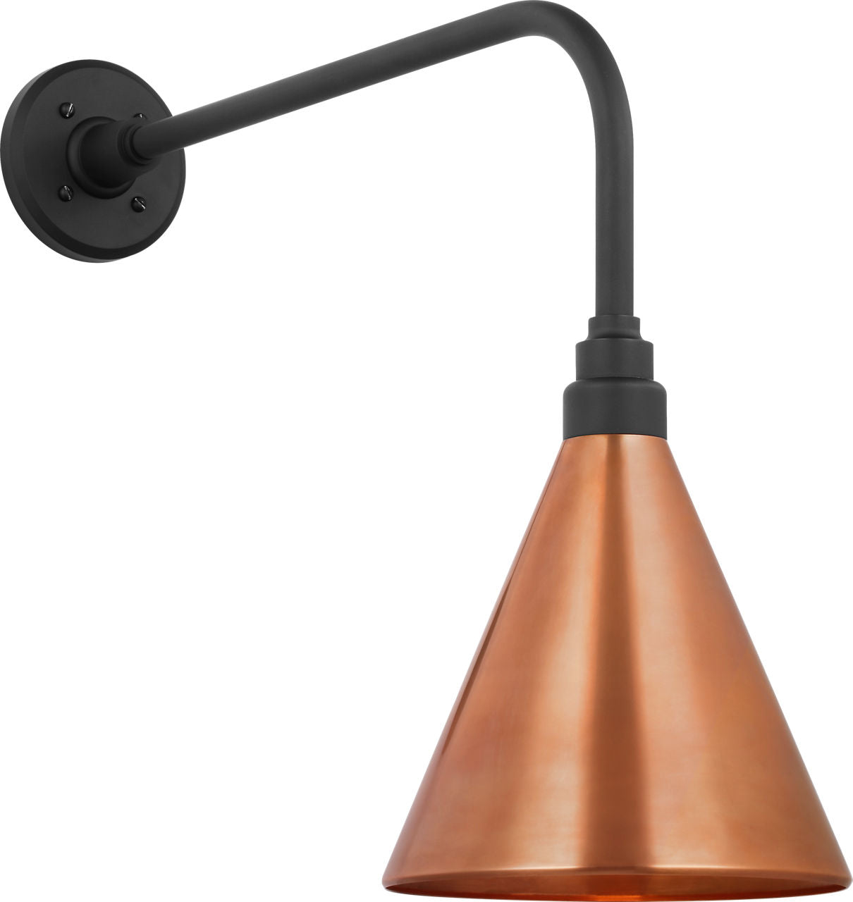 Academy 20" Rex Barn Light | Matte Black | 9 | 9" Soft Copper Conical Savannah Shade