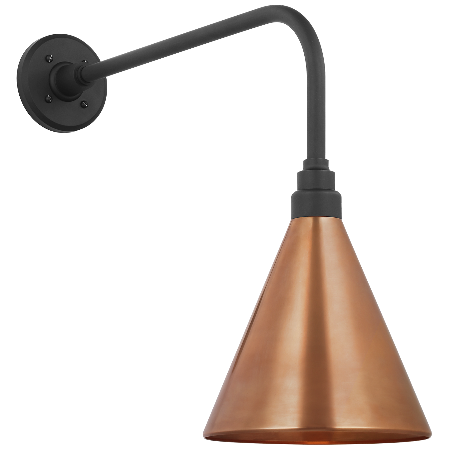 Academy 20" Rex Barn Light | Matte Black | 9 | 9" Soft Copper Conical Savannah Shade