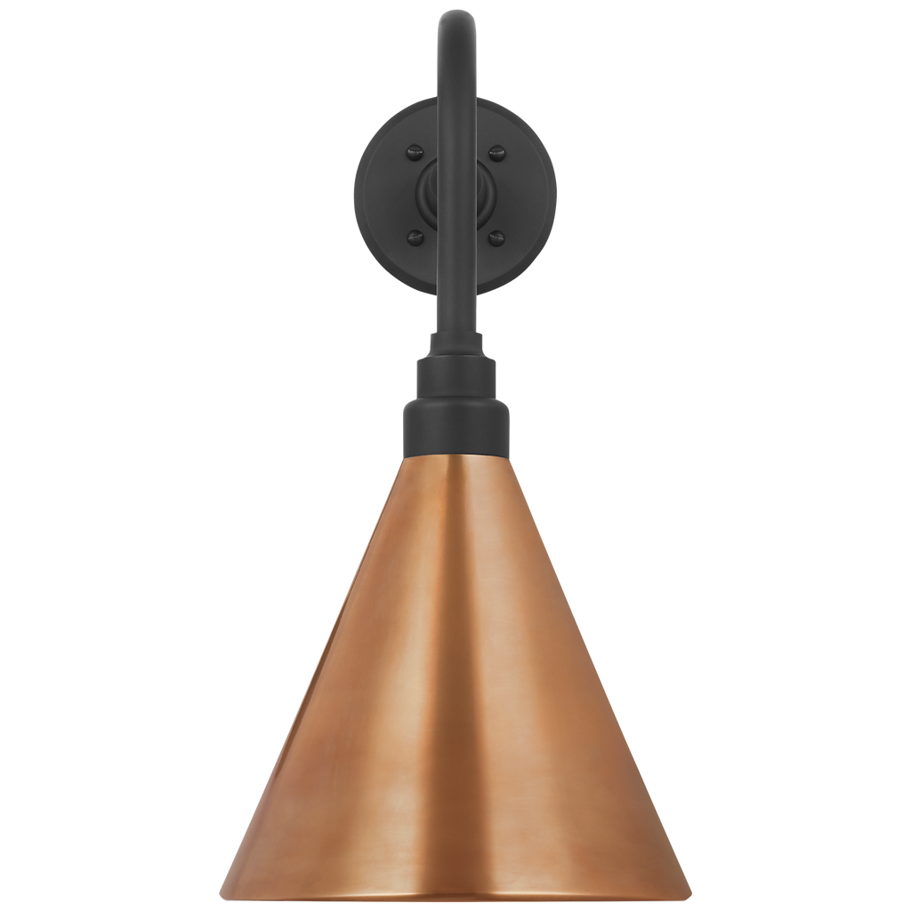 Academy 20" Rex Barn Light | Matte Black | 9 | 9" Soft Copper Conical Savannah Shade